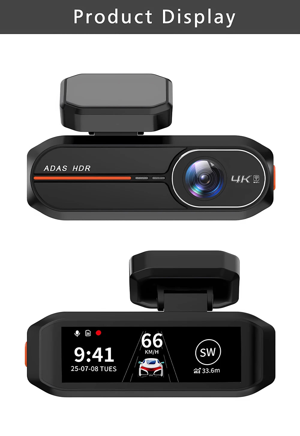4K 3840*2160P Dash Cam WiFi GPS ADAS Front 4K Rear 2.5K DVR Video Recorder 24H Night Vision Dashcam Car Camera For Car Black Box