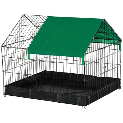 Rabbit Cage Enclosure for Small Animals Rodents Indoor Outdoor with Protective Cover Included 90x75x75 cm