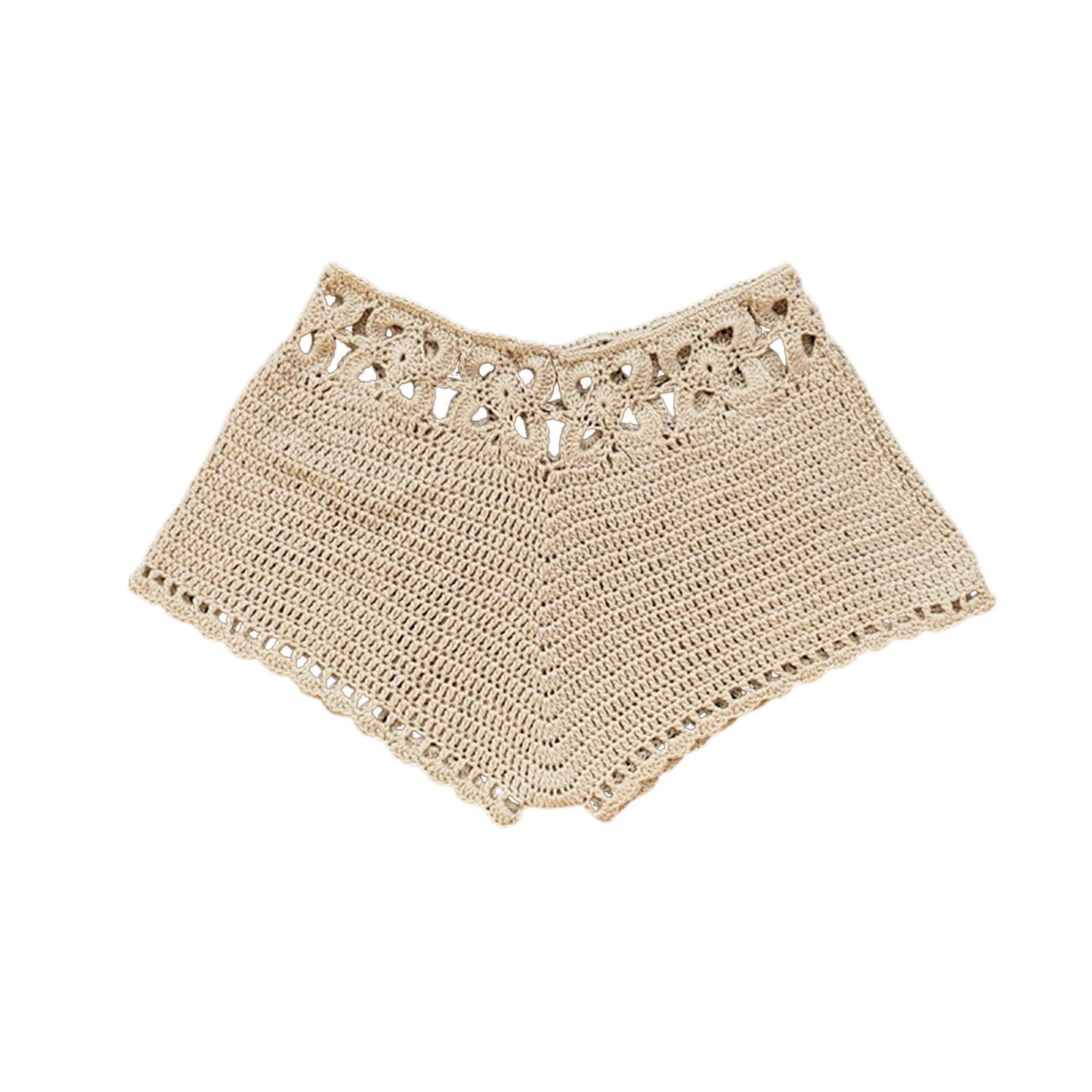 Women´s Beach Shorts Knit Crochet Cutout Bathing Suit Bottoms Drawstring Beach Board Shorts Summer Hot Shorts Streetwear