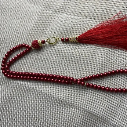 Muslim 99 Prayer Beads Tasbih Rosary Bracelet Islamic Misbaha Pearl Beads Tassel Necklace Ramadan Eid Jewelry for Women Men