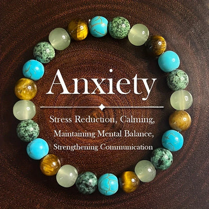 Natural Stone Symbolic Beaded Bracelet Women Men Anxiety Relief Protection Money Spiritual Inner Self-Love Jewelry