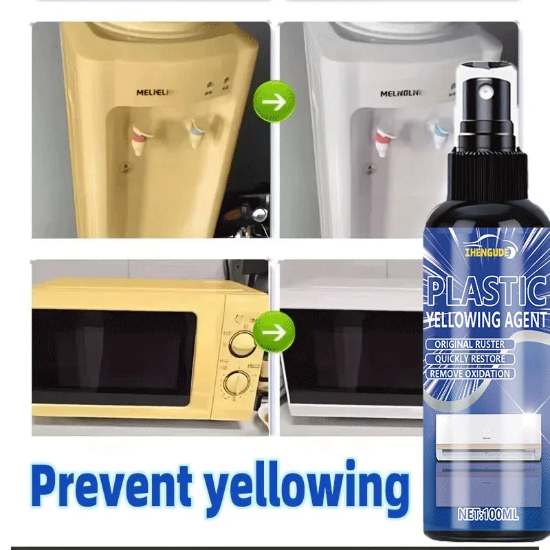 Plastic Refresh Spray, Instant Whitening & Stain Removal, Car Interior Cleaner, Air Conditioning Deicer, Screen Cleaning Solution