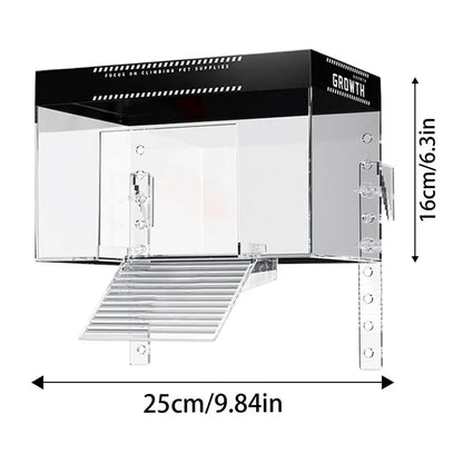 Over Tank Turtle Basking Land Anti-Slip Reptile Resting Land Animal Observation With Ramp Aquatic Terrapin Enclosure Cage