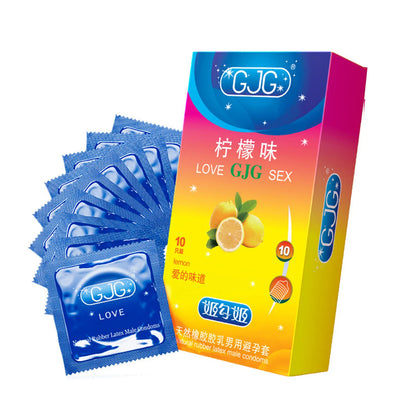 10pcs Fruit Flavor Condoms Sex Toy For Men Strawberry Blueberry Taste Penis Sleeves Ultra Thin Condom Adult reusable Sex Product