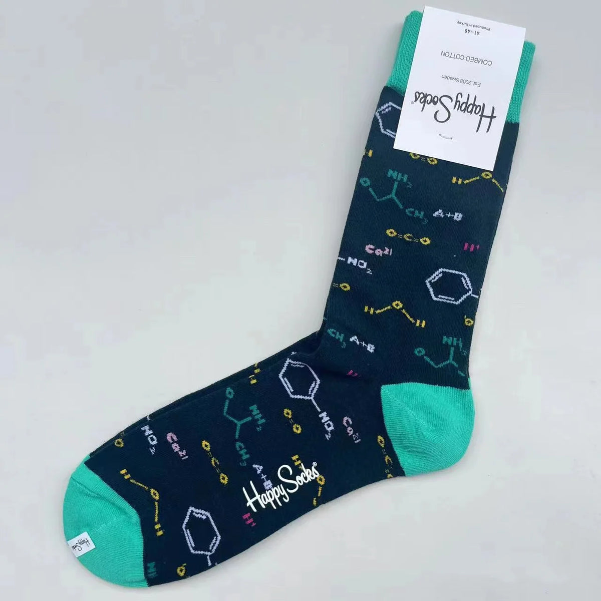 Happy Socks Men's Mid-tube Socks Four Seasons Pure Cotton Classic Socks SIZE 41-46