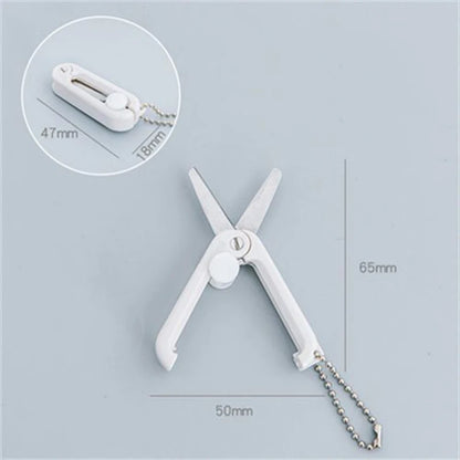 Mini Portable Small Scissors Creative Paper-cutting Notebook Tool That Can Be Extended and Folded