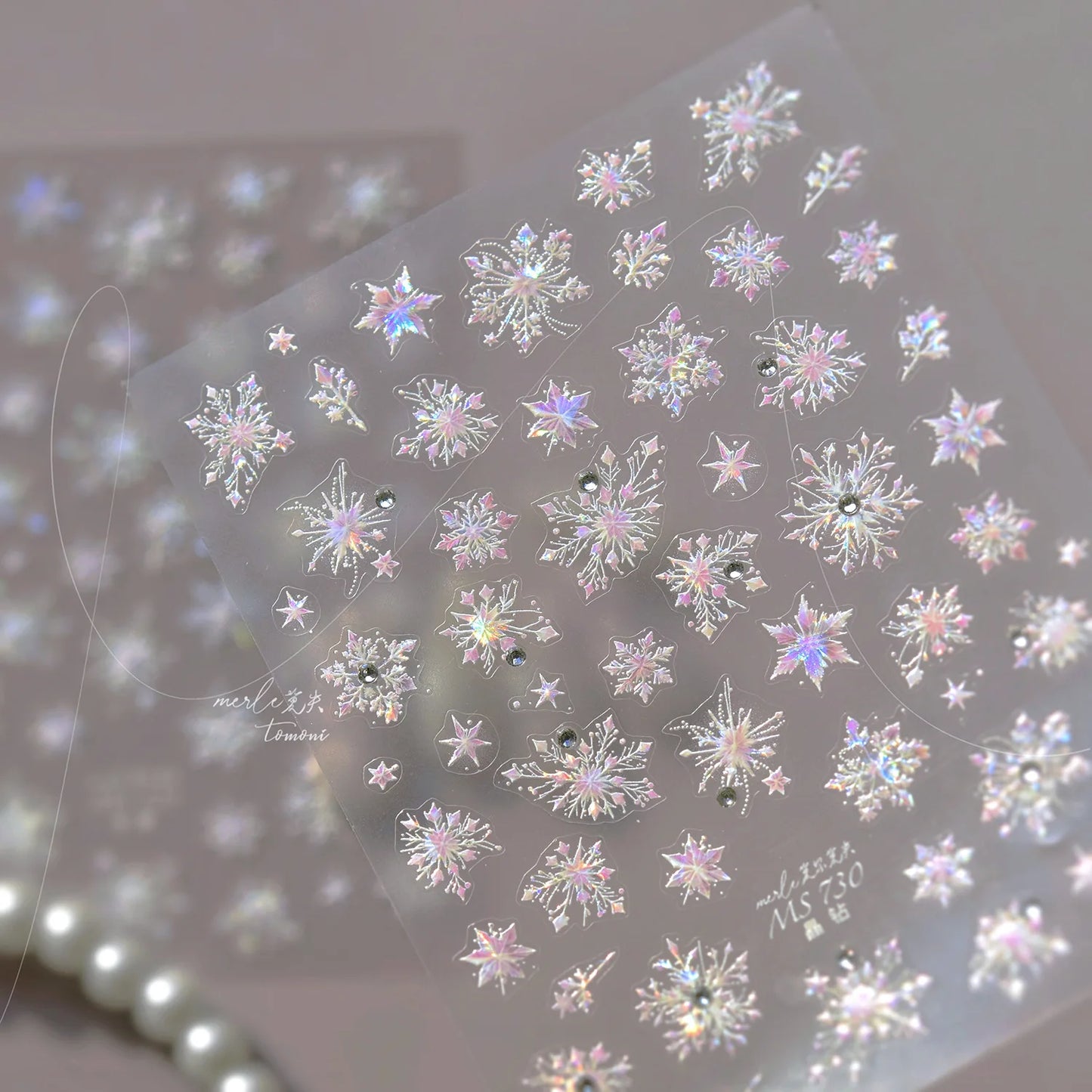5D Laser Christmas Nail Stickers Crystal Diamond Nail Stickers Retro Gilded Snowflakes Self Adhesive Nail Art Decoration Sticker