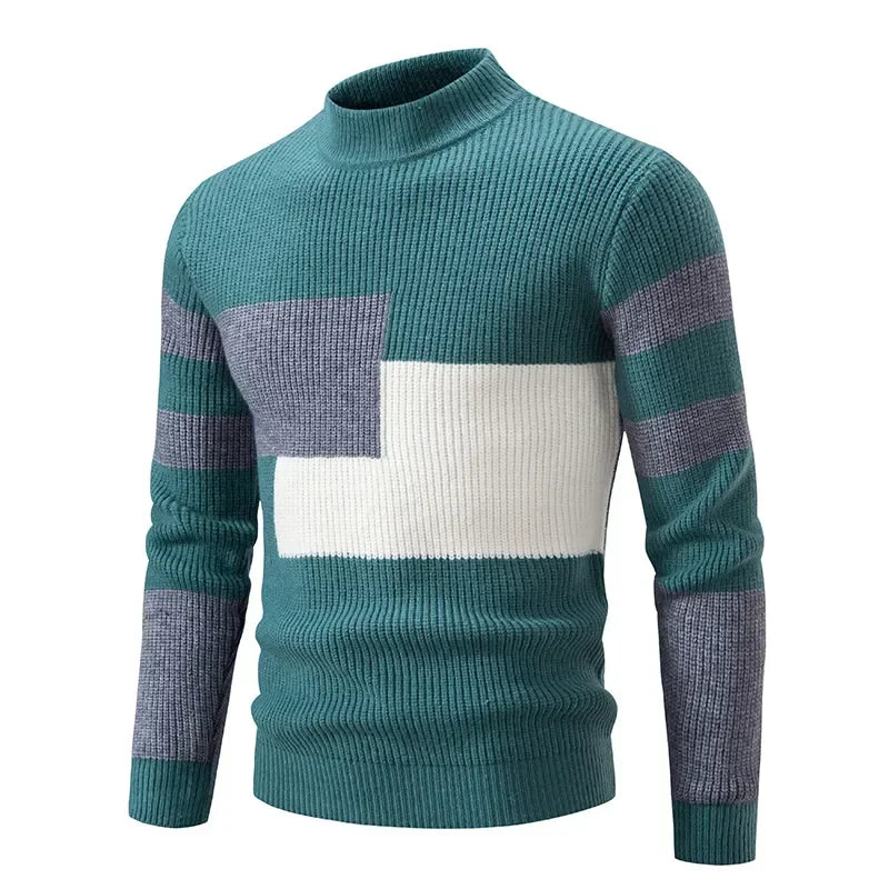 New Autumn and Winter Casual Warm Neck Sweater Knit Pullover Tops  Man Clothes