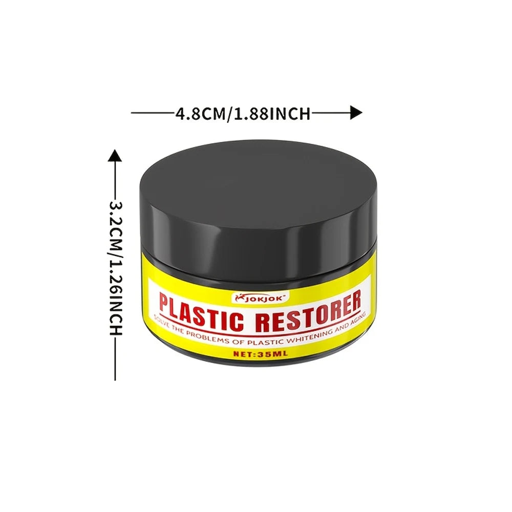 JOKJOK All-in-One Plastic Polish & Restorer Wax - UV Protection Formula, Gel for Car Interiors, Tires, Seats, Dashboard - Preven