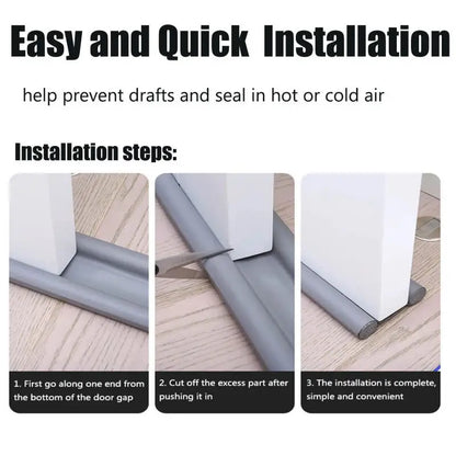 Windproof Seal Strip Draught Excluder Stopper Door Bottom Guard Double Protector Doorstop Dust-proof Blocker Sealer Soundproof