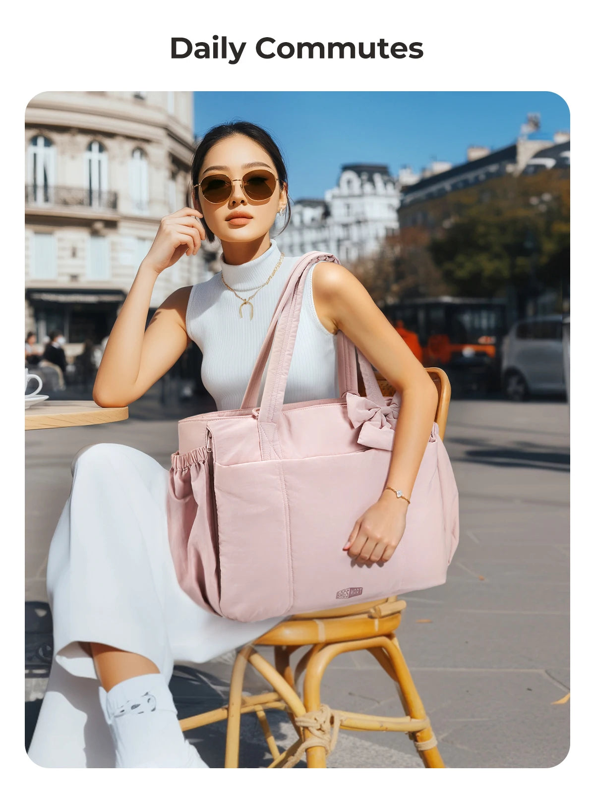 BAGSMART Large Capacity Tote Bag for Women Versatile Commuting Handbag Messenger Multiple Pockets Shoulder Sport Bag
