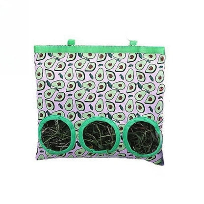 Rabbit Hay Bag 2/3 Holes Hanging Dry Grass Feeder for Guinea Pig Bunny Chinchillas Rats Small Animal Food Storage Bag