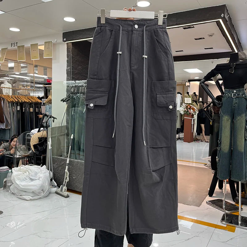 Autumn Winter Casual Long Pants High Waist Wide Leg Pants Thickened Fleece Versatile Style for Women's Casual Wear