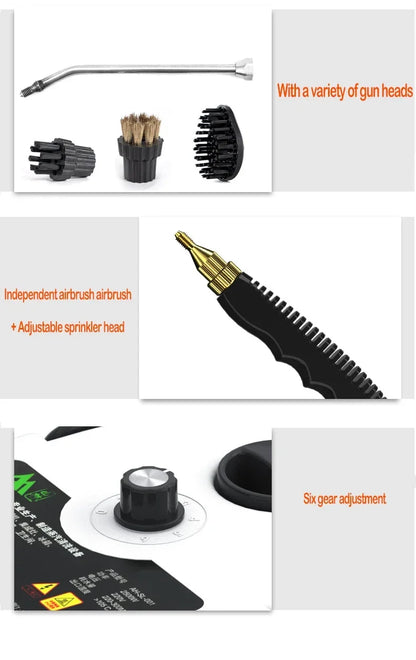 2500W High Temperature and Pressure Handheld Steam Cleaners Air Conditioner dog Hood Car Steam Clean V EU Plug