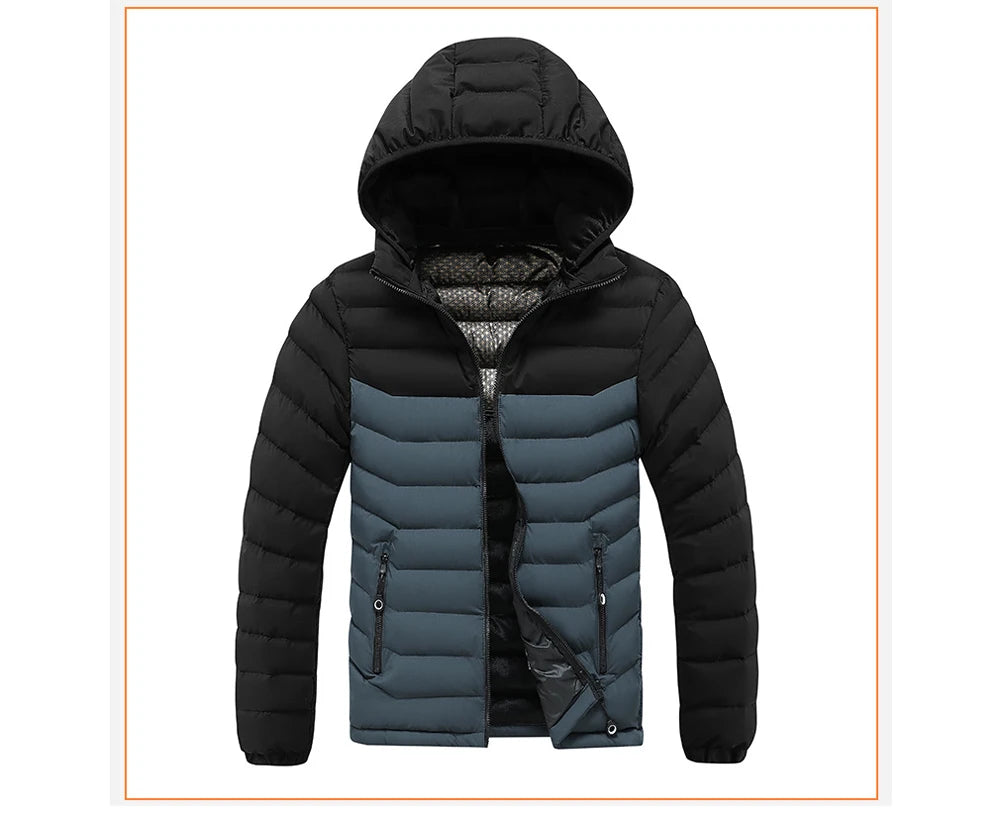 Winter Men's Bomber Padded Jacket Casual Men Cotton Thicken Warm Hooded Parkas Coats Male Thermal Windbreaker Jackets Clothing