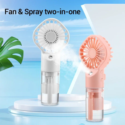Portable Misting Fan 4 Speed 800mAh Type-C Rechargeable 20ml Water Tank Humidifier Mist Cooler Fan for Home Office Outdoor Trave