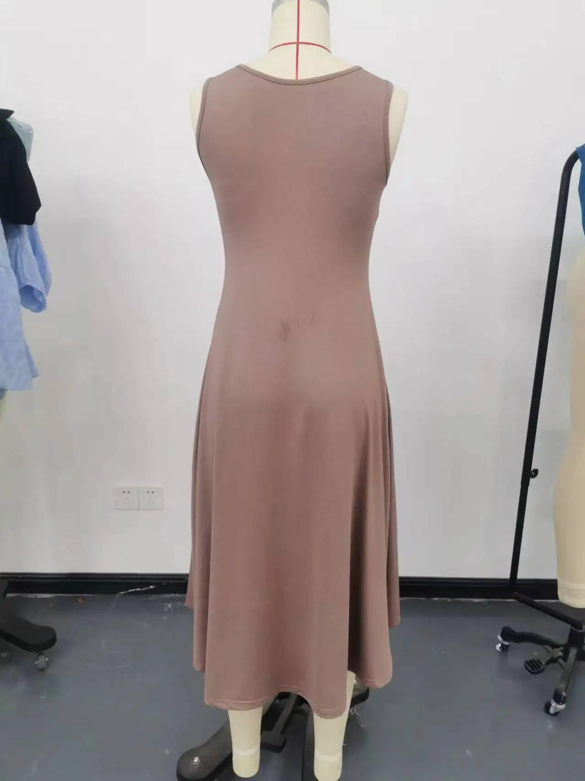 New Women's Dress Slim Sleeveless A-line Skirt Elegant Simple Office Red Korean Midi Skirt for Female