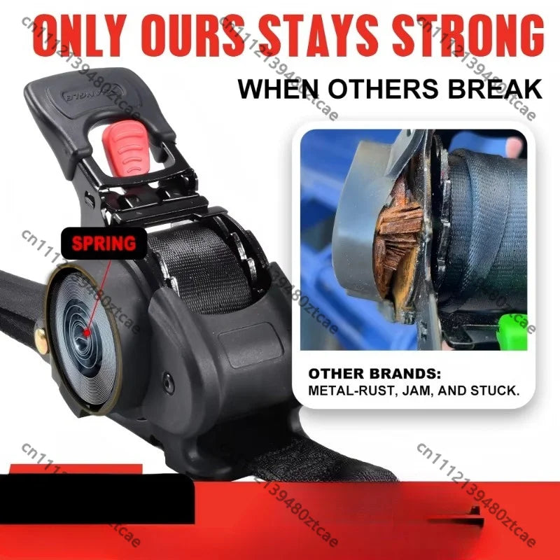 1 Inch 10Ft Auto Retractable Ratchet Strap 800kg Heavy Duty Elastic Fastening Belt for Motorcycle Cargo Fixing