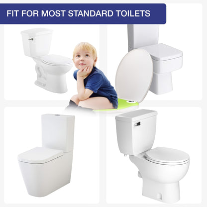 Baby Travel Folding Potty Seat, Portable Large Potty Training Pad, Non Slip Silicone Toilet Seat Cover for Kids Boys & Girls