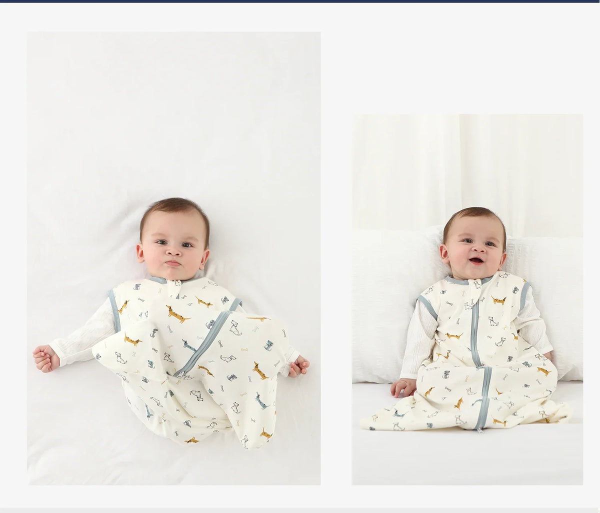 Baby Sleeping Bag Newborn Baby Anti-shock Sleeping Bag Pajamas Baby Pajamas Light Zipper Crawling Suit Anti-kick Cartoon Animal