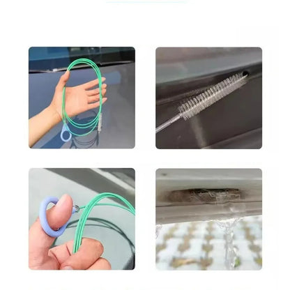 Drain Hole Car Cleaning Pipe Brushes Flexible Drain Dredge Sunroof Cleaning Scrub Brush Car Wash Cleaning Tool Accessories 3/5m