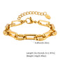 Chunky Bold Toggle Bracelets for Women, Stainless Steel OT Buckle Link Chain Bracelet Gold Plated Tarnish Free