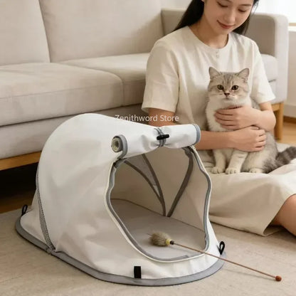 Pet Tent Portable Outdoor Camping Sun Protection Shelter for Puppy Kitten Small Animals Foldable Breathable Mesh House Travel