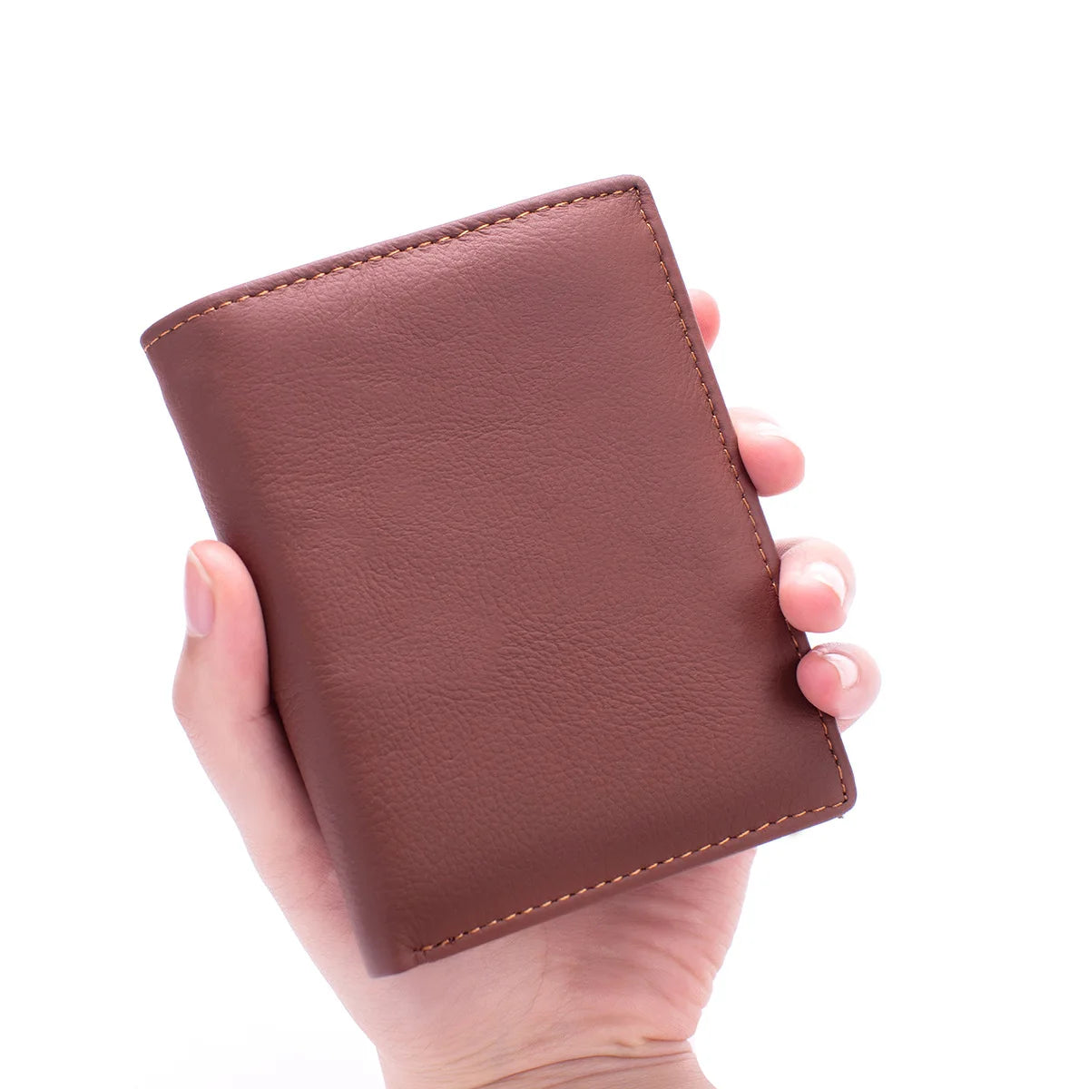 Men Wallet Genuine Leather Wallets for Men Zipper Purse Vertical Business Wallets RFID Anti-Theft Credit Card Holder Money Bag