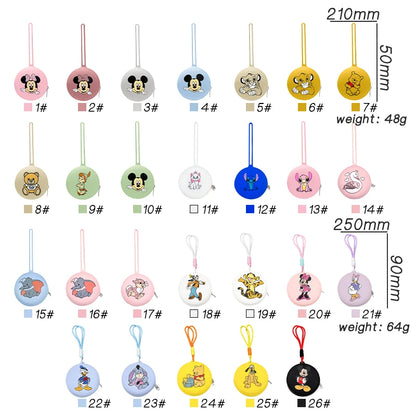 Cartoon Silicone Nipple Storage Bag  Kids Pacifier Holder Portable Silicone  Food-Grade Pendant DIY Accessories Baby Toy Gift