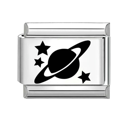 Laser Engraving Piano Heart Star Wings NO.7 Lips Italian Charm Links Fit 9mm Bracelet Stainless Steel Men Women DIY Making Gifts
