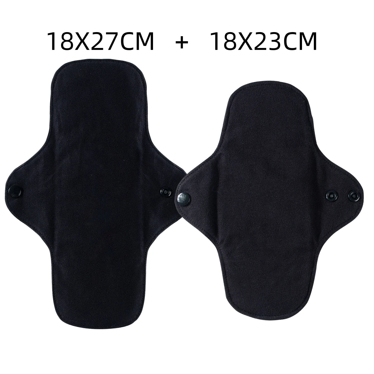 AI2 2PCS Black Pure Cotton Sanitary Pad Reusable Menstrual Pads Heavy Flow Women Menstrual Period Washable Sanitary Napkin