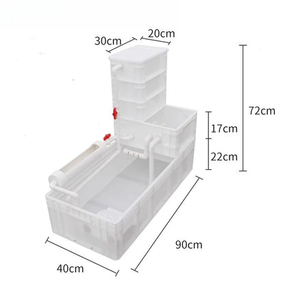 Oxygenate Turtle Terrariums Fliter Cultivation Turnover Box Multifunctional Large Space Fliter Box Turtle Fish Ecological Tank