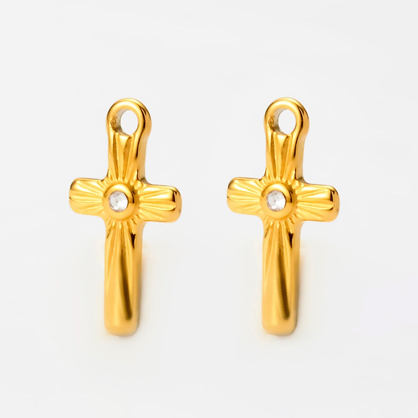 5PCS Zircon Cross Stainless Steel Charms Pendant High Quality Accessories DIY Necklace Bracelet Earring Jewelry Making Materials
