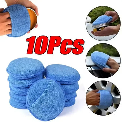 10/1Pcs 5-inches Microfiber Wax Applicator Pad Ultra Soft Car Polishing Sponge with Finger Pocket Auto Care Polish Foam Sponge