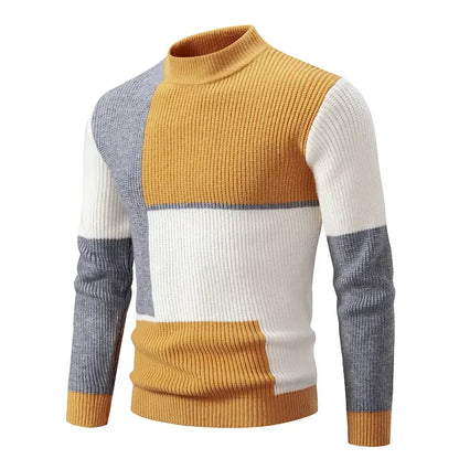 New Autumn and Winter Casual Warm Neck Sweater Knit Pullover Tops  Man Clothes