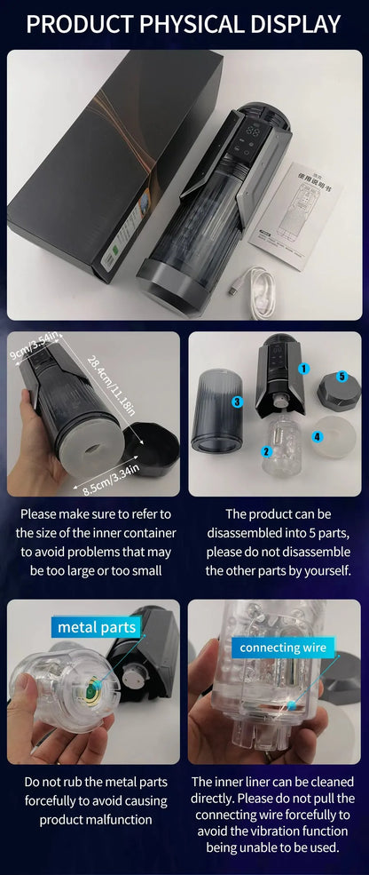 Automatic Male Masturbator Penis Pump Sucking Vibrating Thrusting Rotating 100% Waterproof Blowjob Adult Sex Toy Stroker For Men