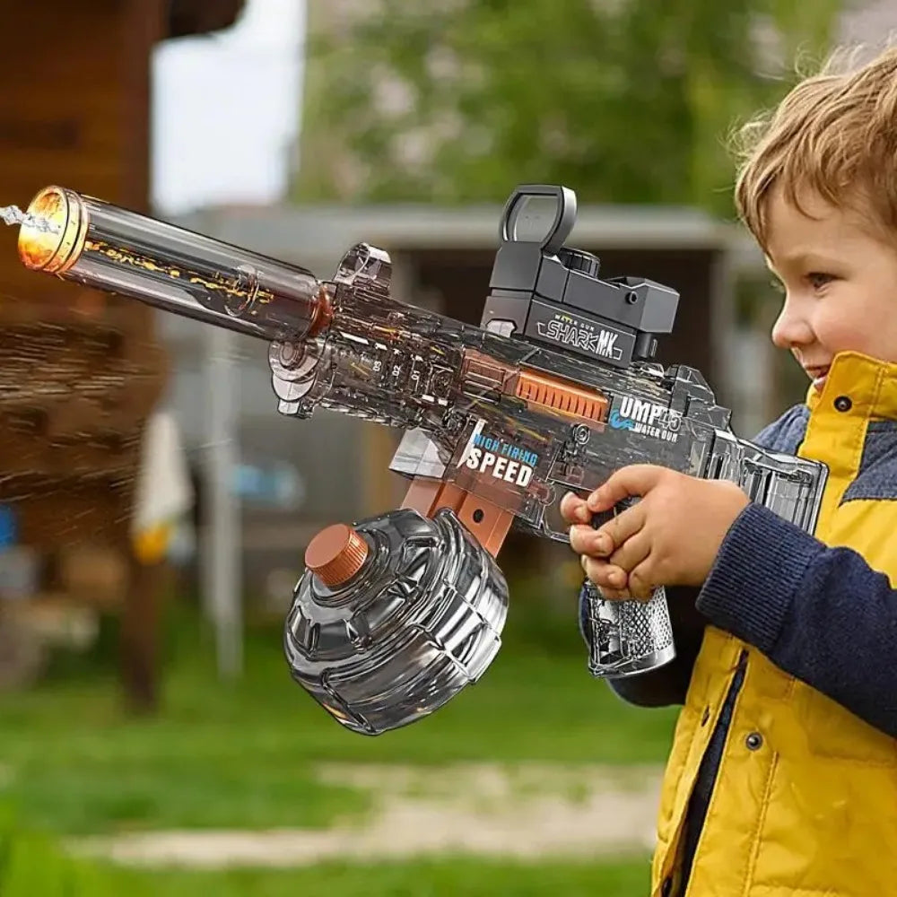 UMP45 Electric Water Gun Full Automatic Submachine with Light Large-Capacity Outdoor Beach Swimming Pool Shooting Game Kid Toy