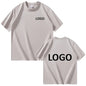 European Size 100% Pure Cotton Custom Men's T-Shirt Front and Back Logo Text Photos, Summer Breathable Short Sleeved Top2025