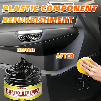 JOKJOK All-in-One Plastic Polish & Restorer Wax - UV Protection Formula, Gel for Car Interiors, Tires, Seats, Dashboard - Preven