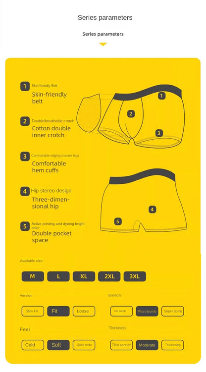 3Pcs Men's Boxer Shorts Cotton Underwear Solid Underpants Sexy Panties Male Breathbale Lingerie Plus Size L-6XL Wholesale Lots