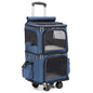 Double Backpack Foldeable Lightweight Pet Stroller For Two Dogs And Cats Outdoor Travel With 4 Wheels