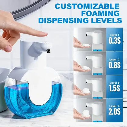 420ML Large Capacity Touchless Desktop Or Wall-Mounted IPX5 Waterproof Smart Infrared Automatic Sense Foam/Liquid Soap Dispenser