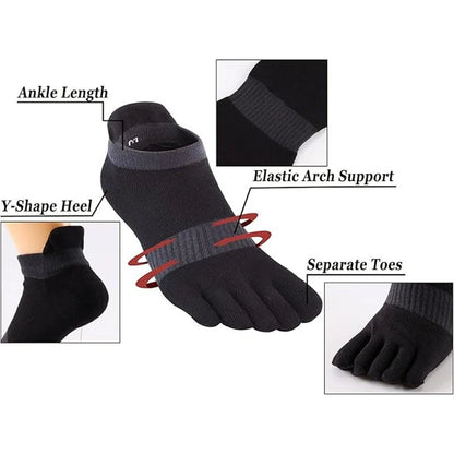 Large Plus Size Toe Socks Sport Mans Mesh Breathable Compression Sweat-Absorbing Fitness Elastic Five Finger Ankle Socks Student