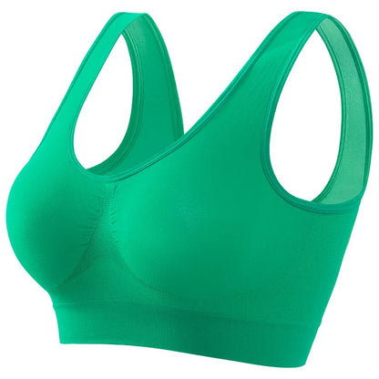 Women's Seamless Push-Up Bra Sports Bralette Non-wire Crop Top Solid Sexy Lingerie No-Pads Breathable Plus Size Tank Bra S-5XL