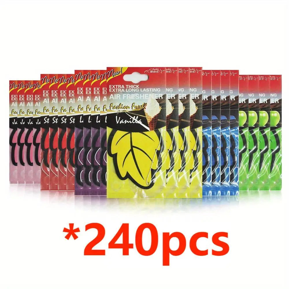 6/30/60/120/240/360/600pcs Leaf Shape Car Air Freshener  Paper Auto Hanging Vanilla Perfume Fragrance Accessories Interior