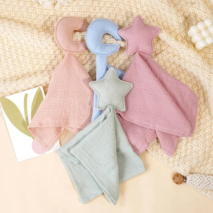 Baby Square Comforter Towel Sleep Appease Towel Star Square Blanket For Kids Cute Muslim Infant Saliva Towel