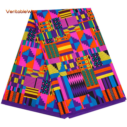 Veritablewax Africa Ankara Prints Batik Wax Fabric DIY Textile Nigeria African Polyester Fabric Dress Sewing Tissu Craft 6 yards