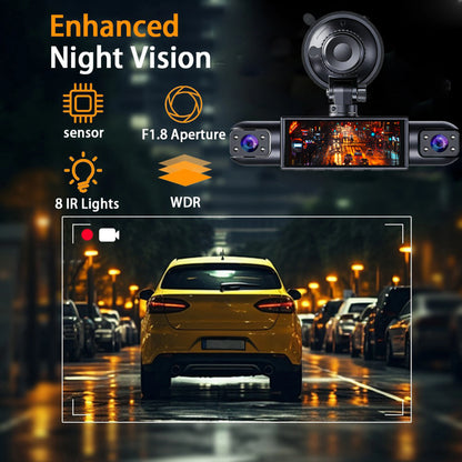 Dash Cam Vehicle DVR Video Recorder 4 Cameras for Cars Black Box Front Rear Internal Night Vision Loop Recording Dashcam Car 360