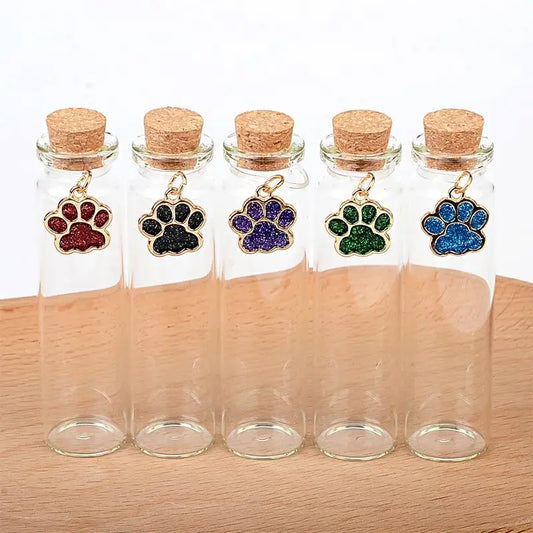 Pet Fur Memorial Glass Bottle Cat Whiskers Storage Bottle With Cork Stopper Perfect For Storing Dog Cat Hair As Souvenir