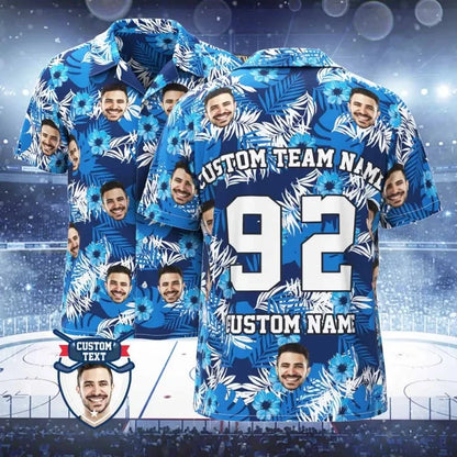 2025 Custom Photo Face Name Hawaiian Shirt Personalized Diy Text Beach Shirt Gift Mens Designer Shirts Customize Club Jersey